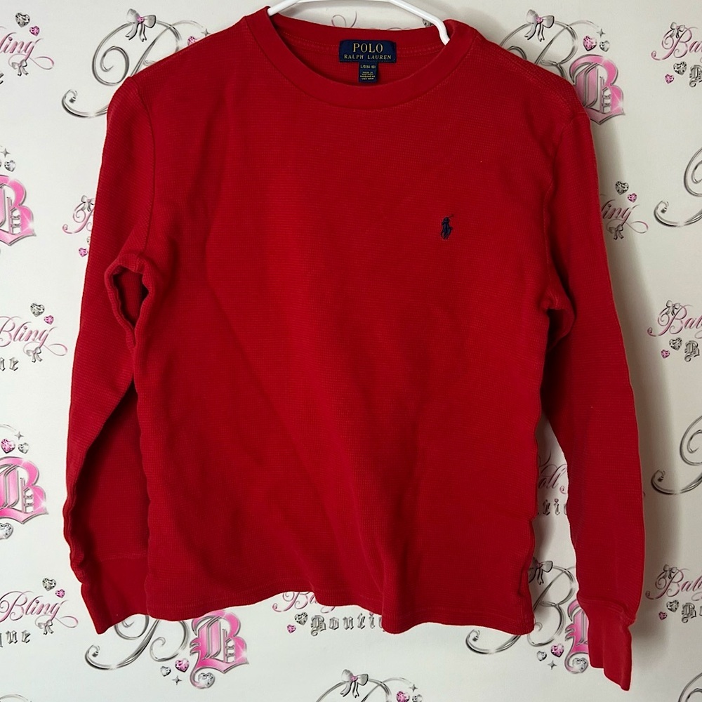 Polo by Ralph Lauren thermal waffle knit long sleeve top shirt